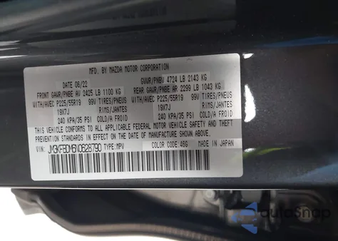 2022 Mazda Cx-5 2.5 S Premium from USA, damaged, VIN JM3KFBDM6N0628790